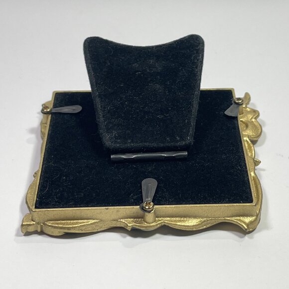 COLLETTE ET CIE Mini Picture Frame Square Green Enamel 3x3 Pink Flower - Picture 6 of 6